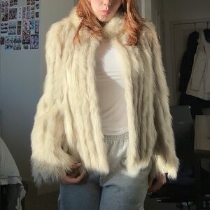 Saga Furs Cream Teddy Jacket